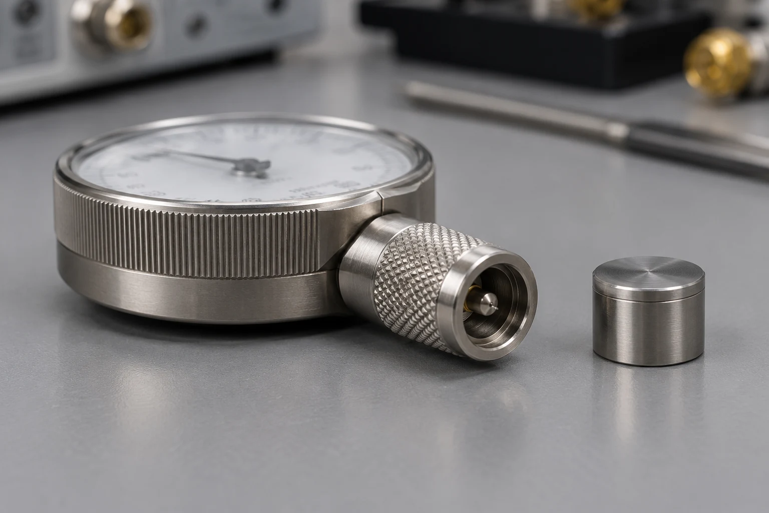 Pin-depth inspection gauge and reference block